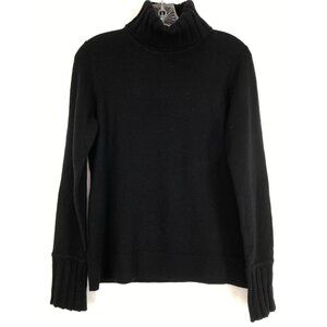 KINROSS Sweater Turtleneck Womens Size Medium Black Cashmere Long Sleeve
